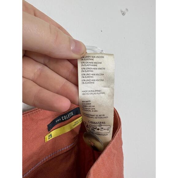 Maeve Pants Womens 29 The Colette Linen Blend Cropped Wide Leg Anthropologie - Picture 8 of 11